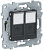 Unica New Антрацит Розетка компьютерная RJ45 двойная кат. 5е UTP (NU542054)