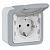 PLEXO Розетка x1 с/з наружная IP55 винтовой зажим (серый) (069733)
